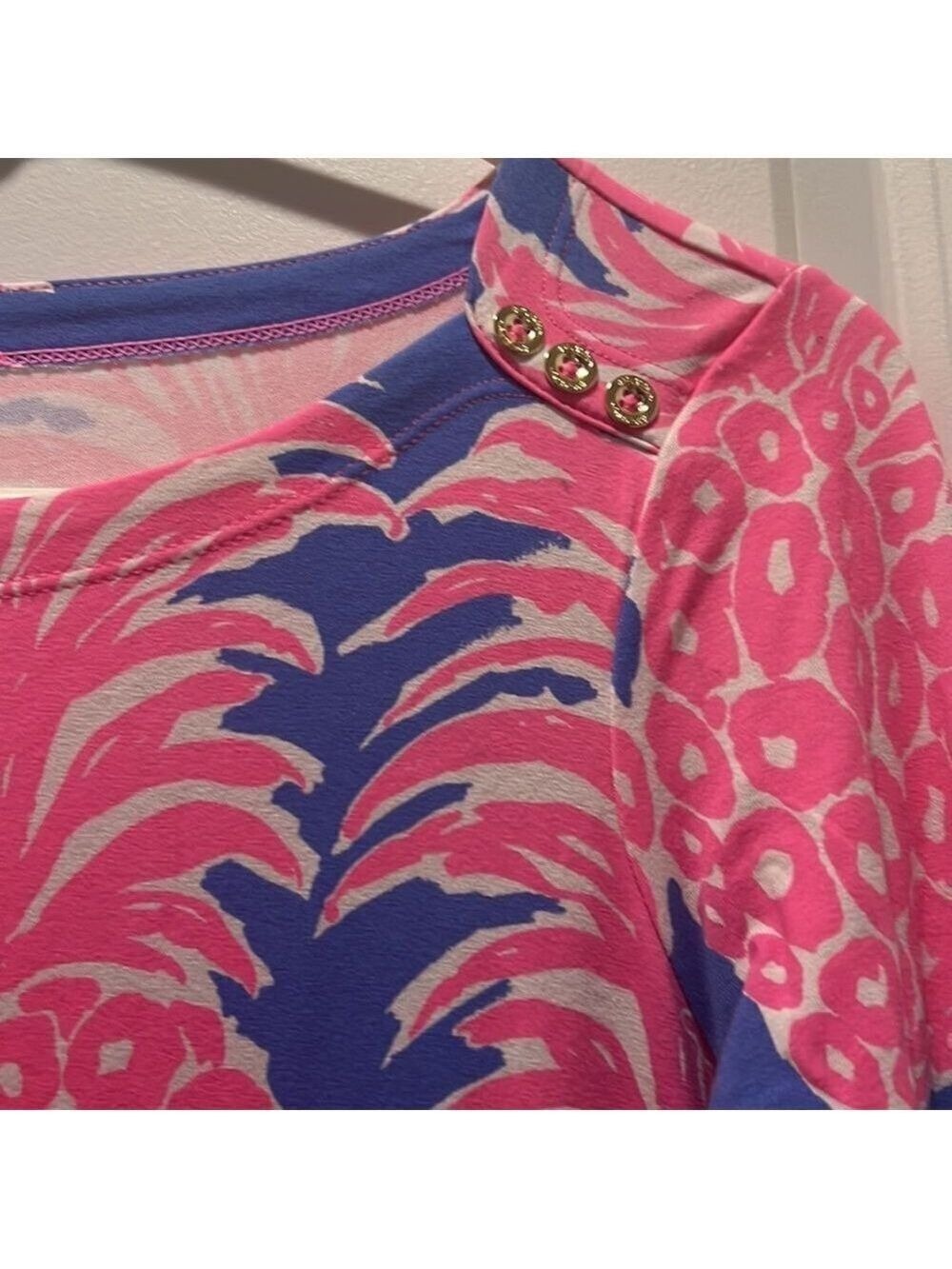Lily Pulitzer Blue and Pink Pineapple Long Sleeved Dress size small - Picture 4 of 8